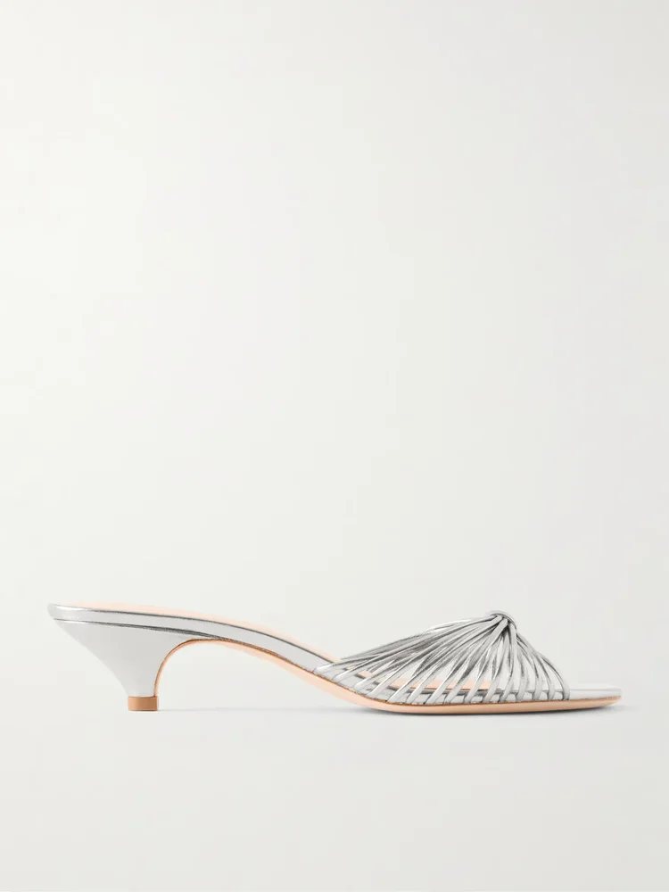 Dixie 40 metallic-leather mules