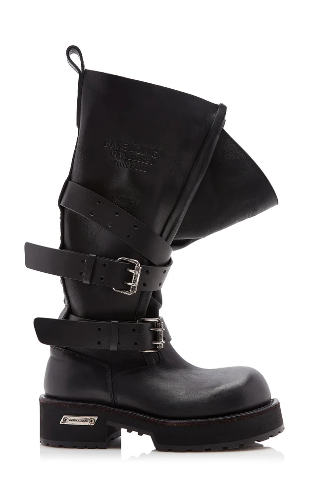 Venom Leather Platform Knee Boots