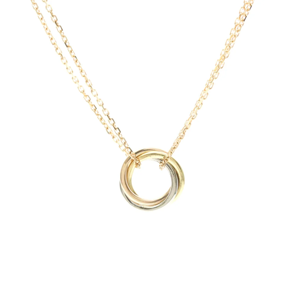 Pre-Owned Trinity Pendant Necklace, 18K Tricolor Gold
