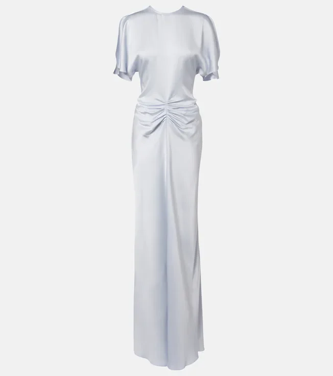 Gathered satin gown