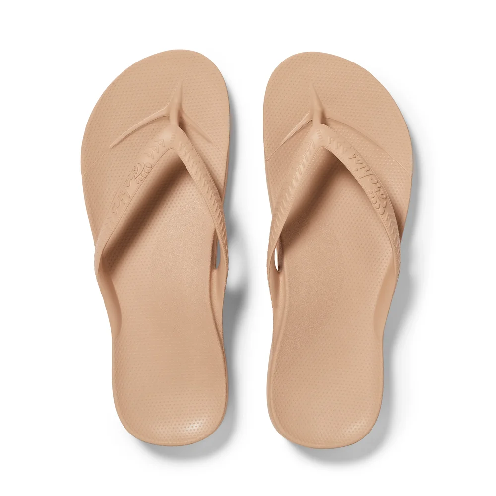 Archies Footwear Arch Support Flip Flops - Classic - Tan