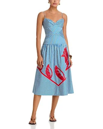 Sky Stripes Sleeveless Midi Dress