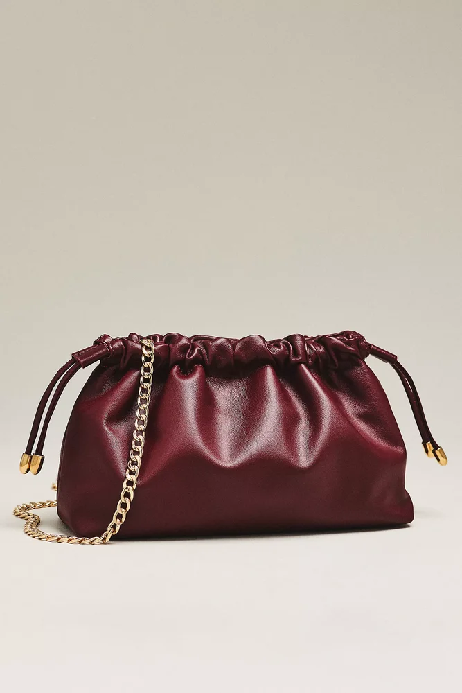 Cinched Leather Clutch