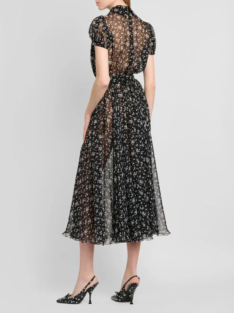 Chiffon Silk Floral Shirtdress