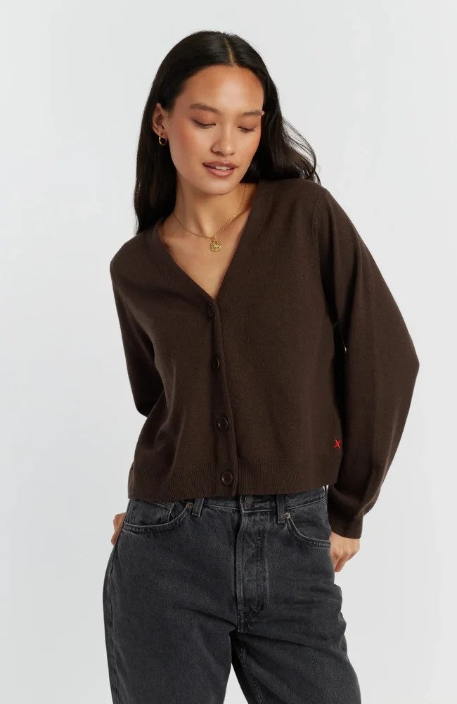 Wool Cashmere Cropped Cardigan