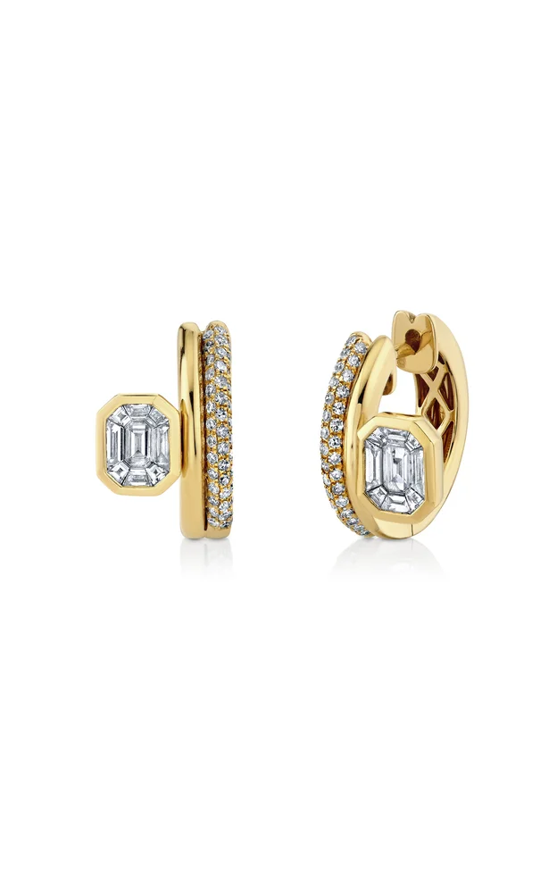 18K Yellow Gold Diamond Earrings