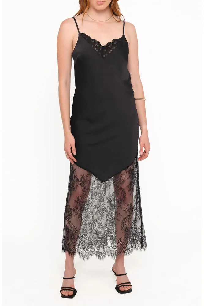 Aideen Satin & Lace Maxi Slipdress