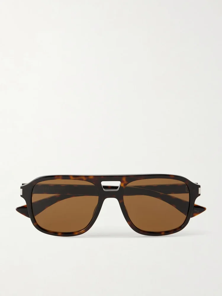 Aviator-style tortoiseshell acetate sunglasses