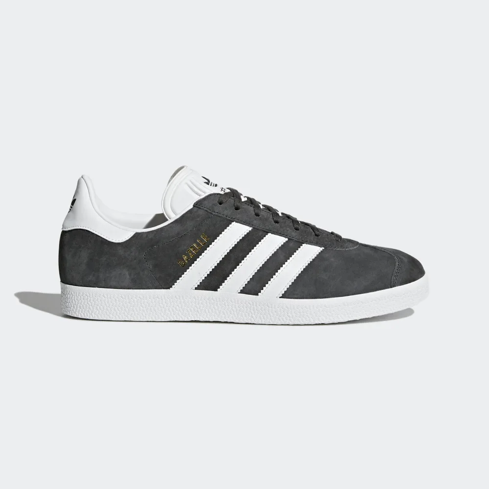 Gazelle Shoes in Grey/White/Gold Metallic