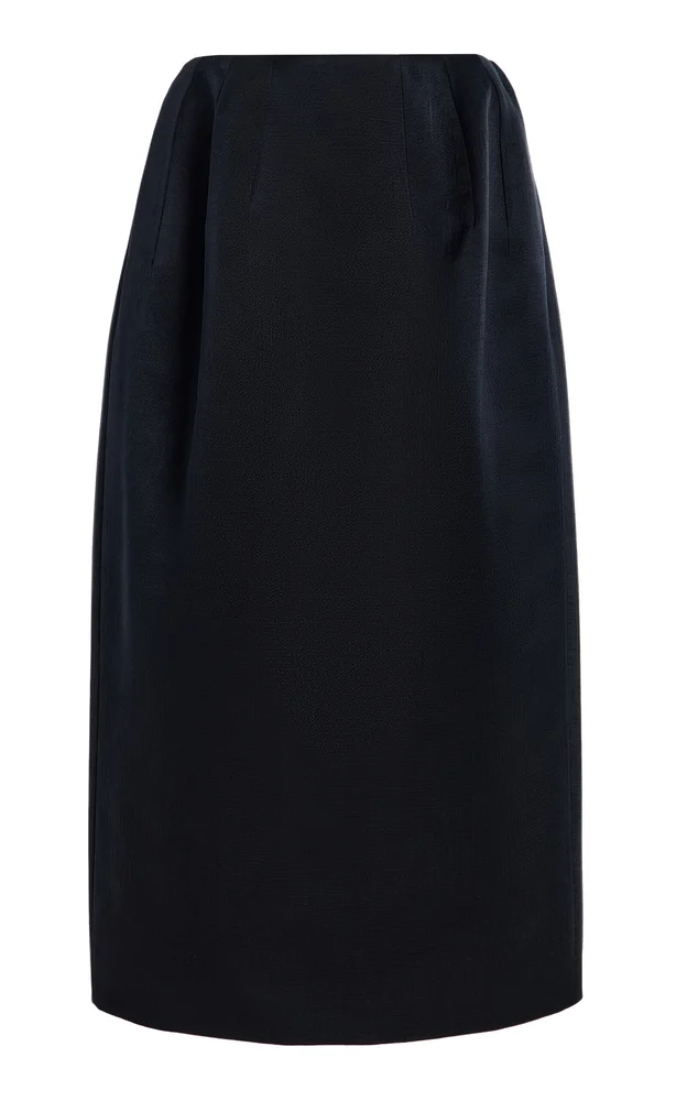 Gamin Wool-Silk Midi Skirt