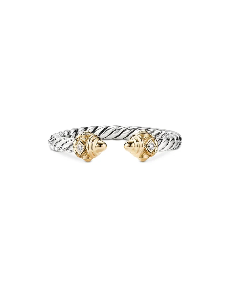 Sterling Silver & 14K Yellow Gold Renaissance Ring with Diamonds