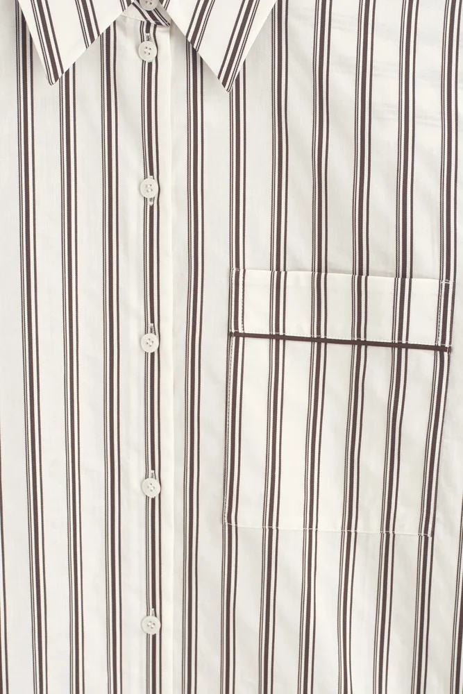Piped Striped Cotton Shirt