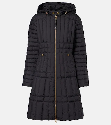 Menthelong quilted down coat