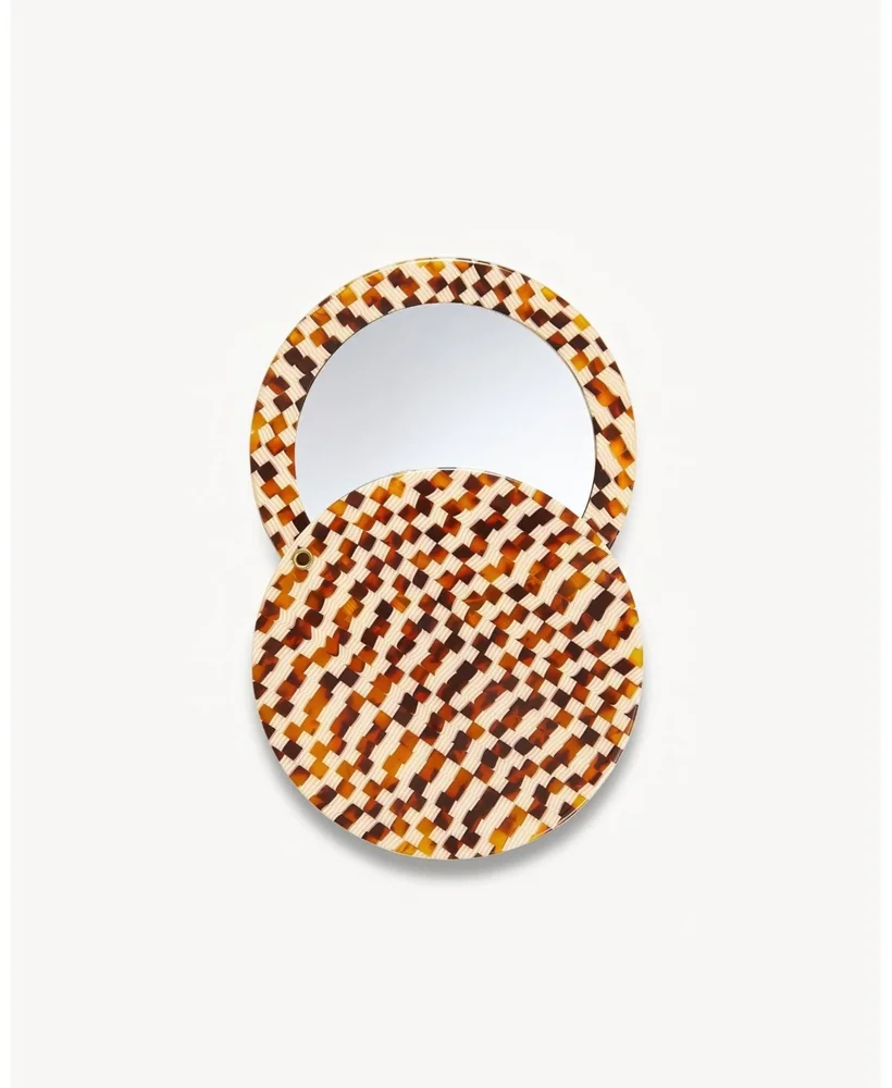 Circle Mirror in Tortoise Checker