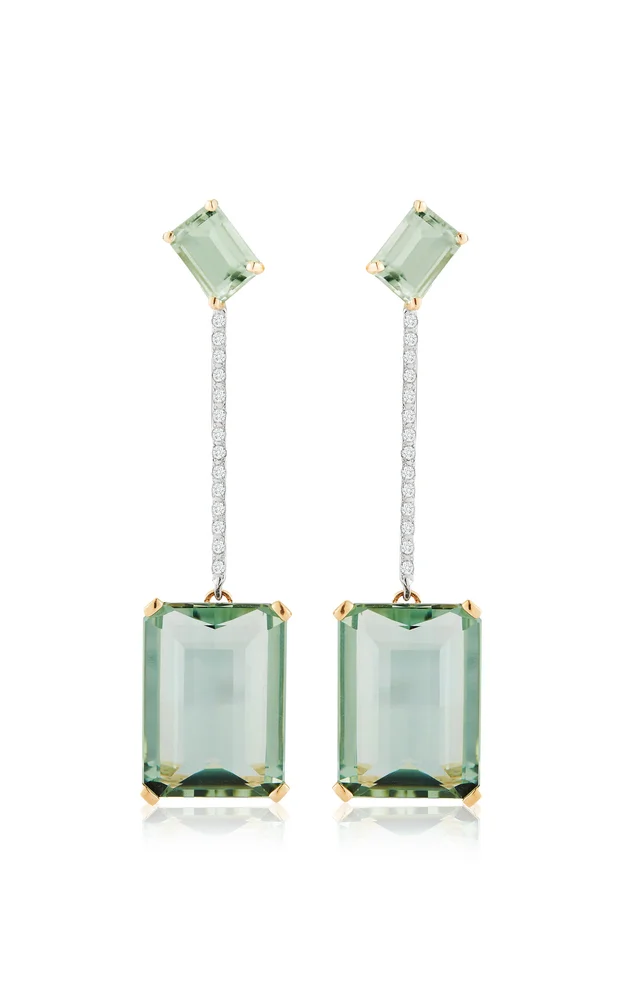 14K Yellow Gold Amethyst Earrings