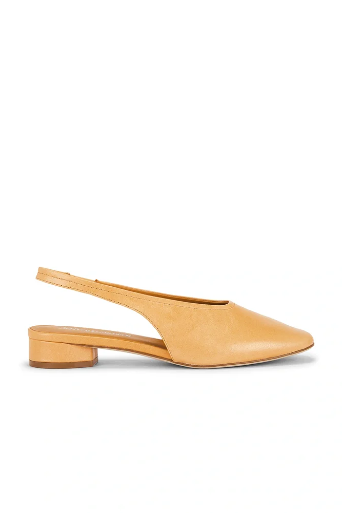 Trustee Sling Back Flat in Light Beige