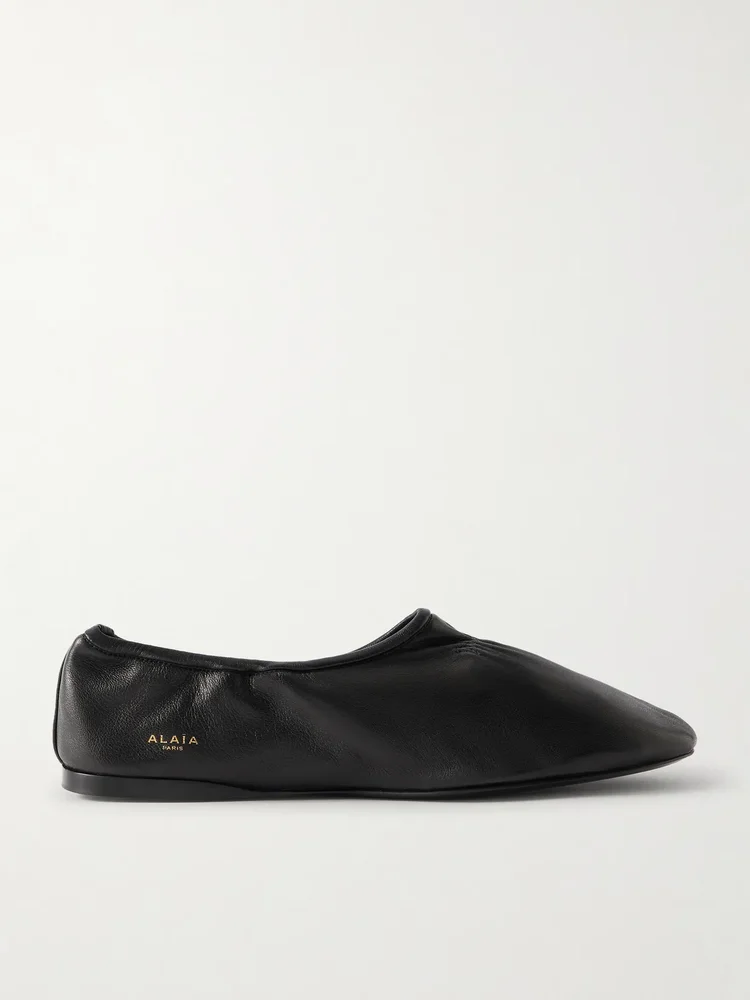 Leather ballet flats