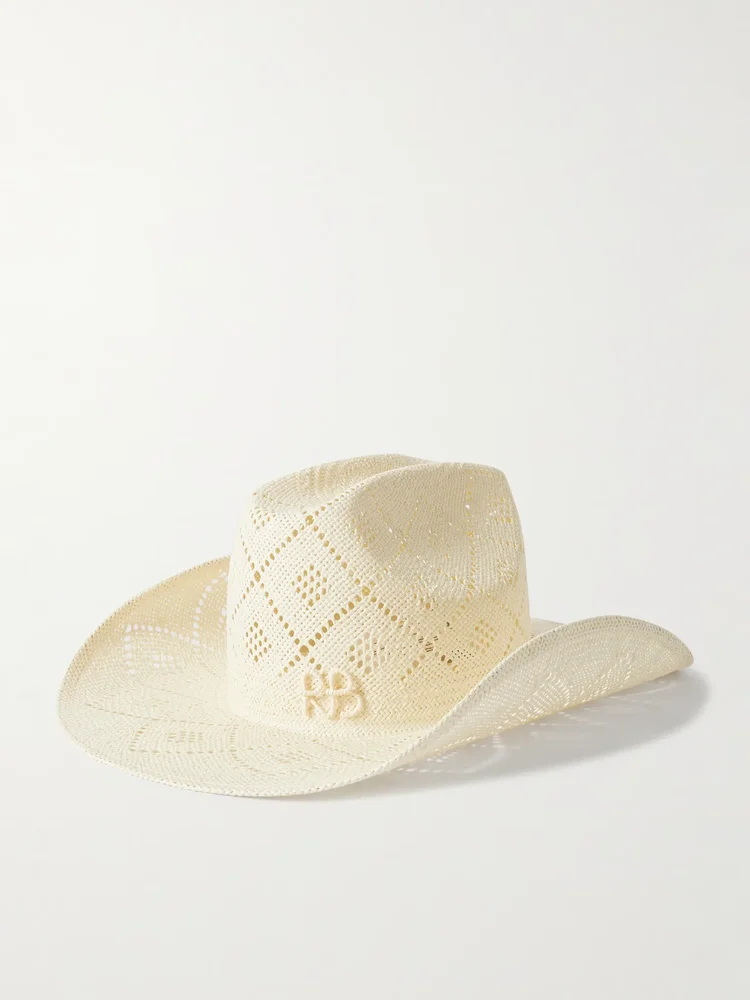 Cowboy embroidered straw hat