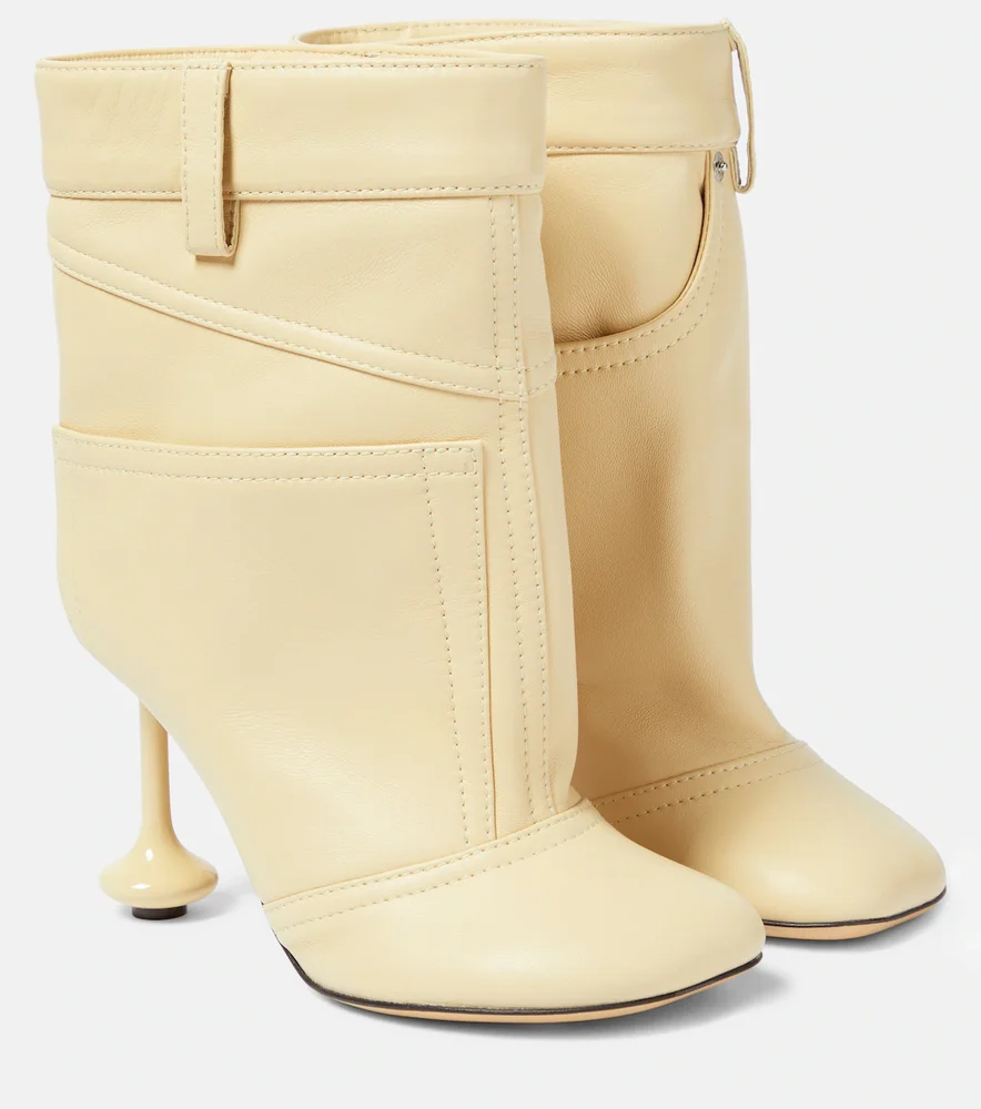 Toy leather ankle boots (White)