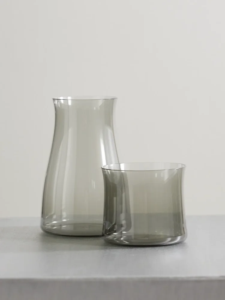 Night crystal glass decanter and tumbler set