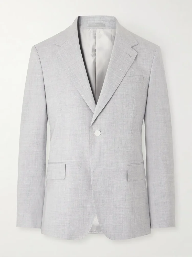 Wool and Linen-Blend Suit Jacket