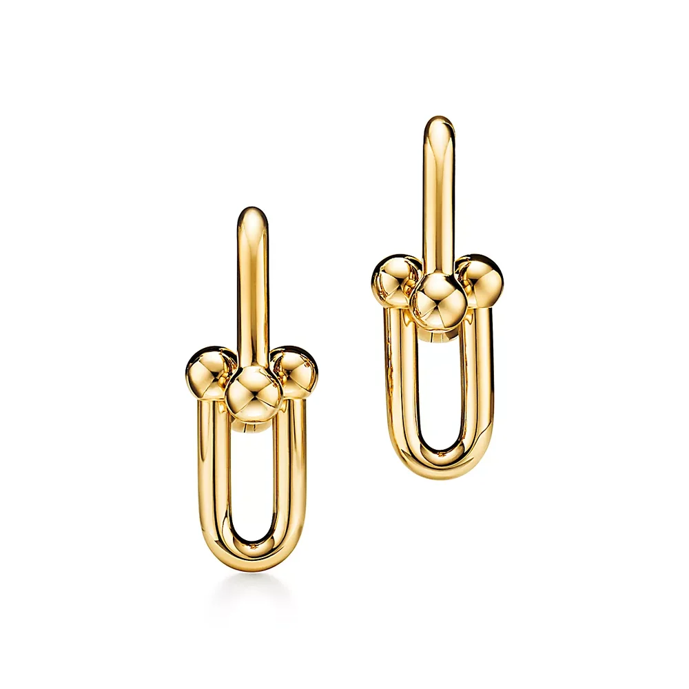 Tiffany HardWear Medium Link Earrings in Yellow Gold