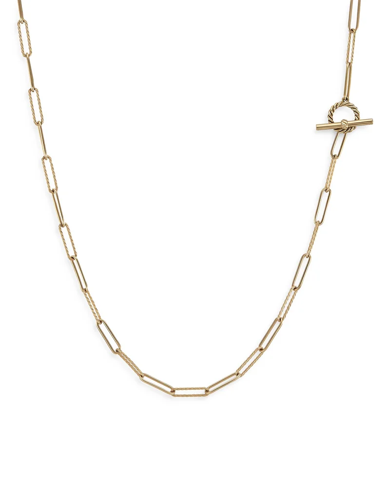 DY Madison Elongated Chain Necklace in 18K Yellow Gold