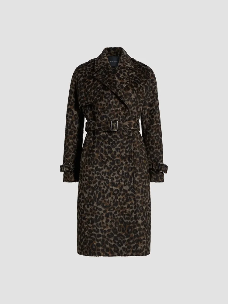 Courtney Leopard-Print Belted Coat