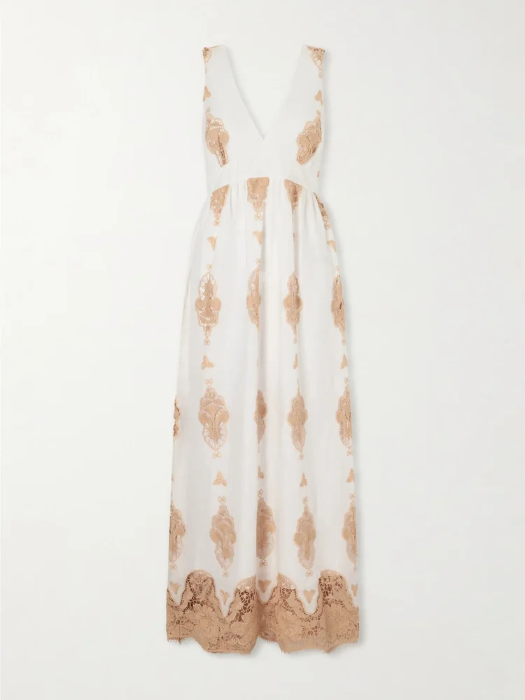 Jenny broderie anglaise linen maxi dress