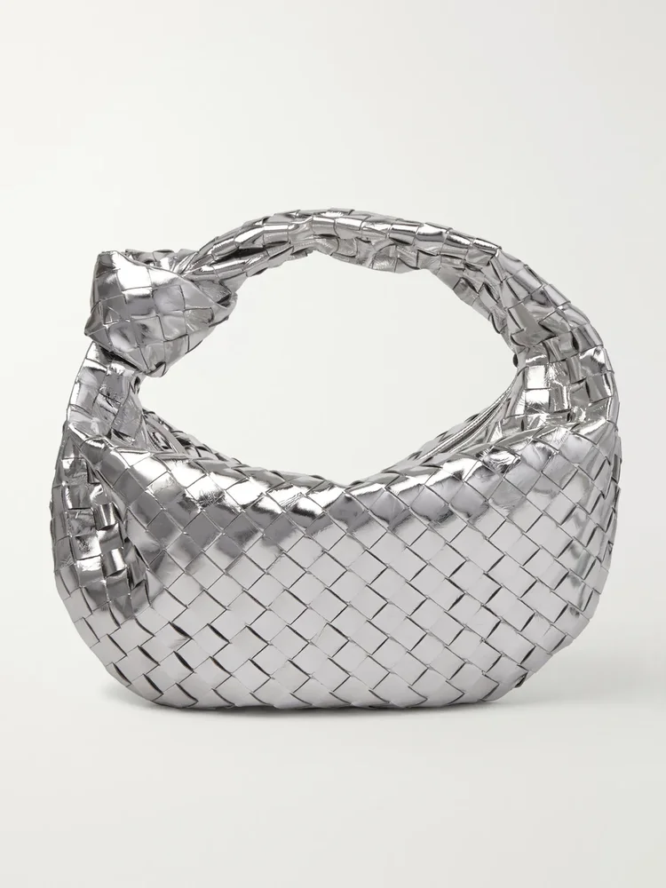 Jodie Teen Intrecciato mirrored-leather tote