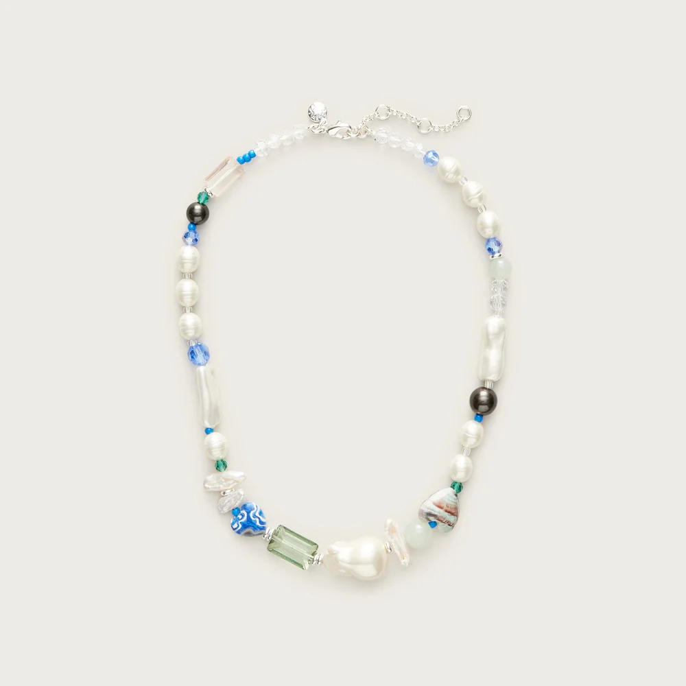 Mixed pearl and bead necklace