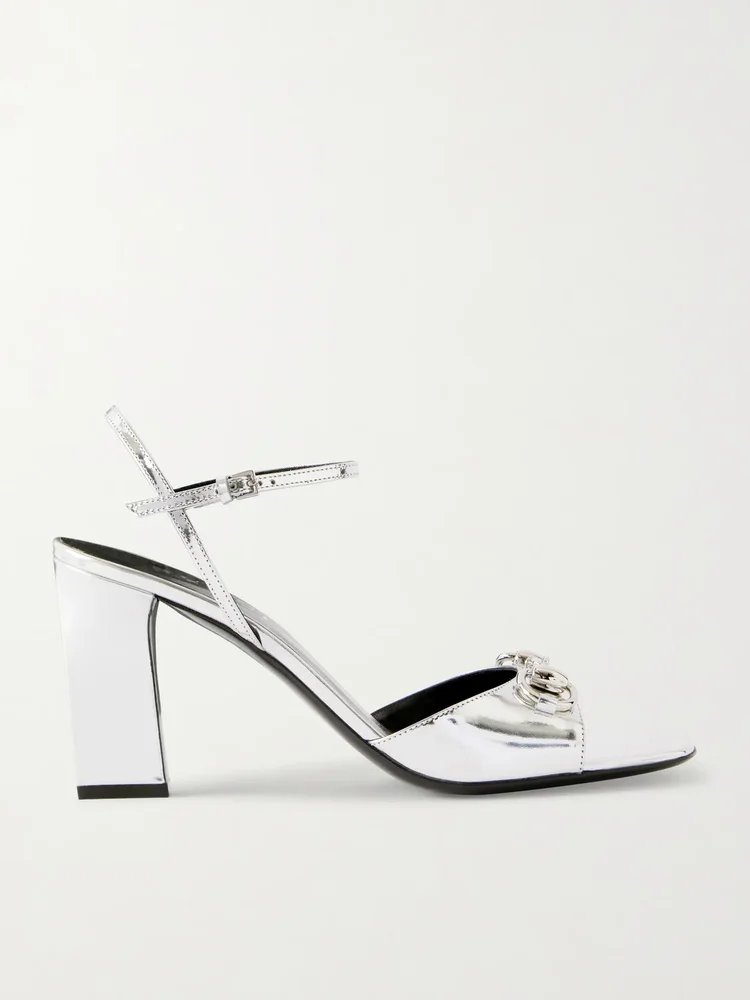 signora horsebit embellished leather sandals