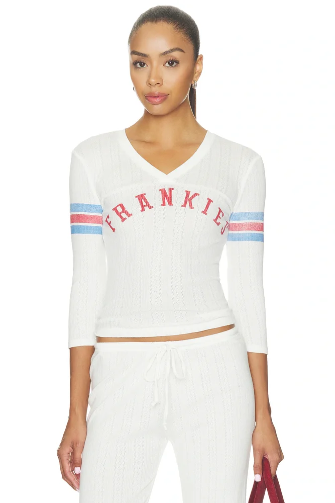 School Girl Pointelle Three Quarter Sleeve Shirt
