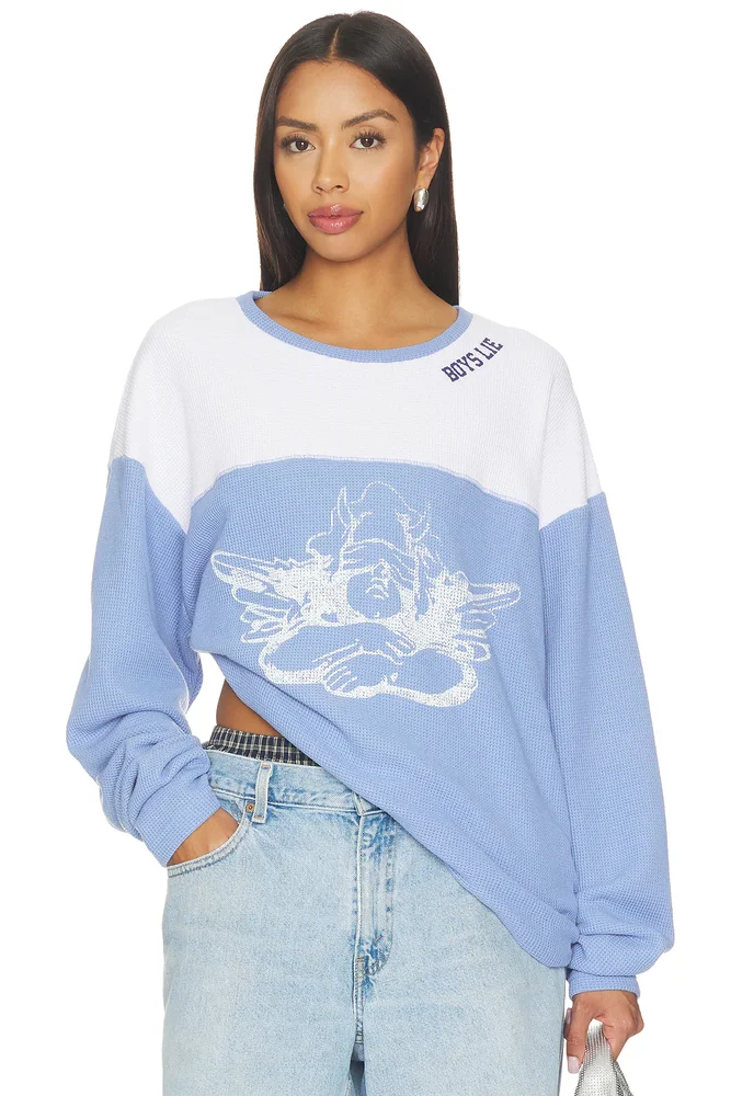 Varsity Blues Thermal Long Sleeve Top