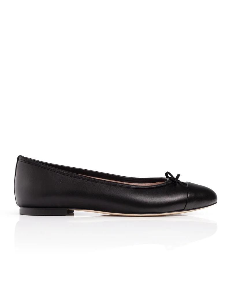 Cece Black Leather Ballet Flat