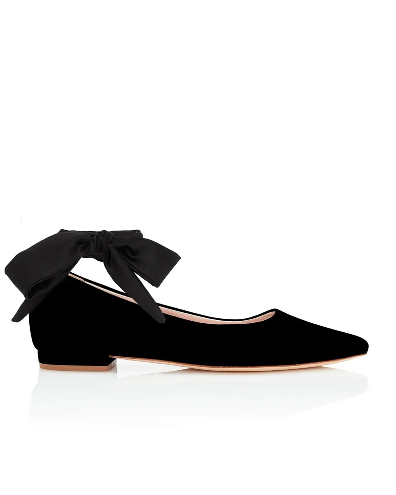 Zoe Black Suede Flat