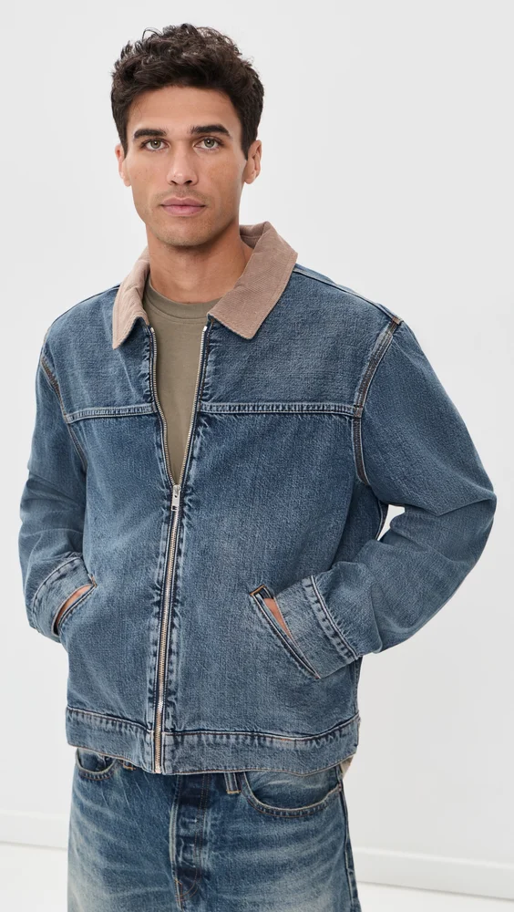 Denim Zip Trucker Jacket