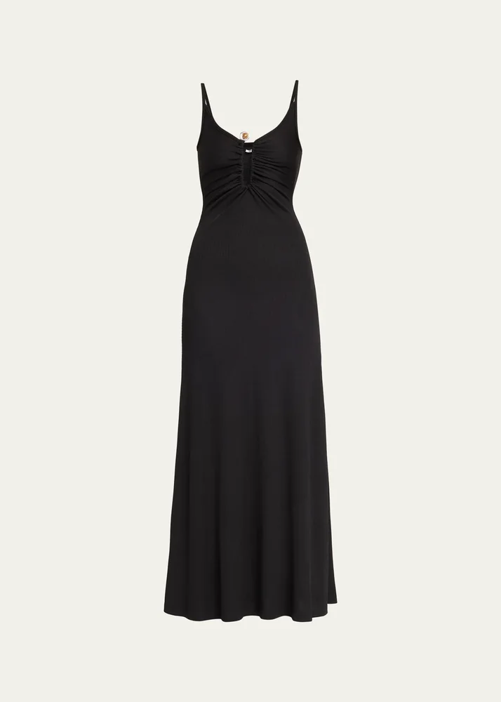 Droplet Crystal Clasp Cami Maxi Dress