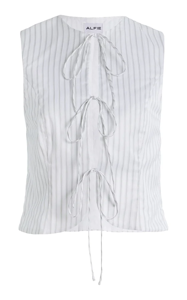 Neda Bow-Detailed Cotton Top