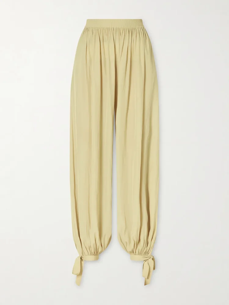 Satin tapered pants