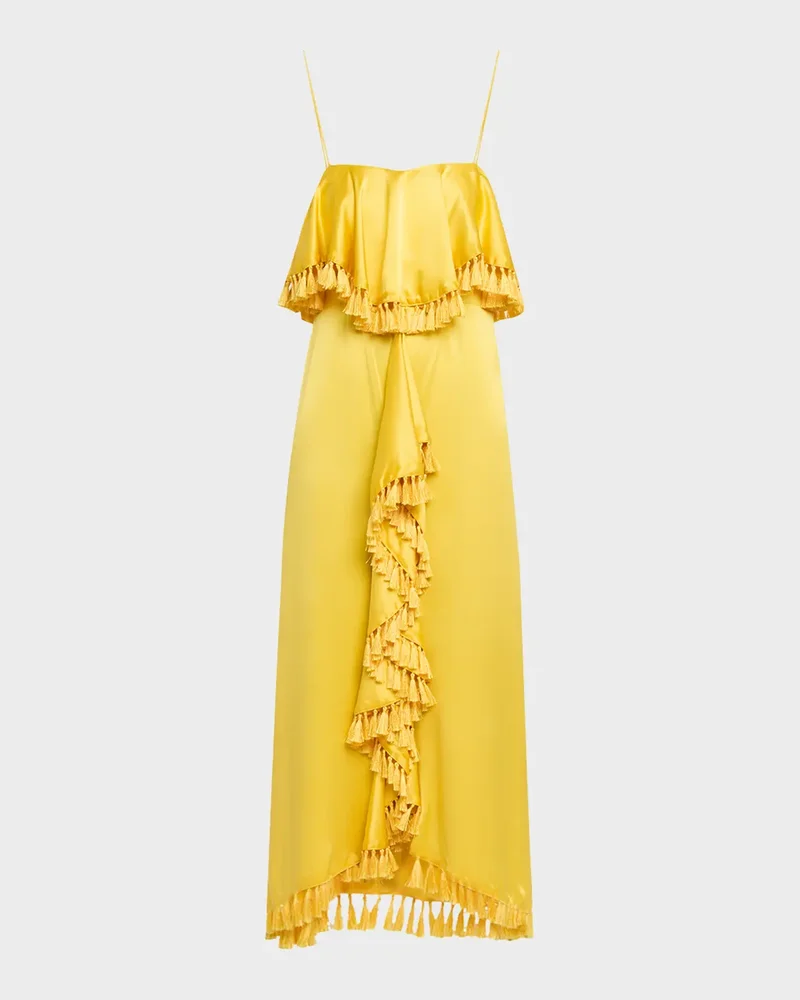 Luma Silk Tassel Maxi Dress
