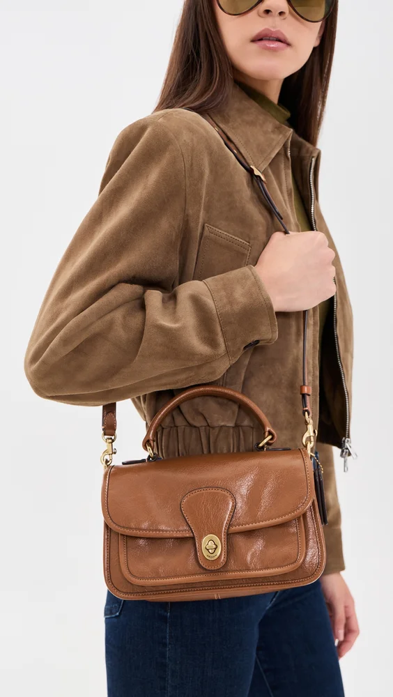 Glazed Grain Leather Metropolitan Bag 24