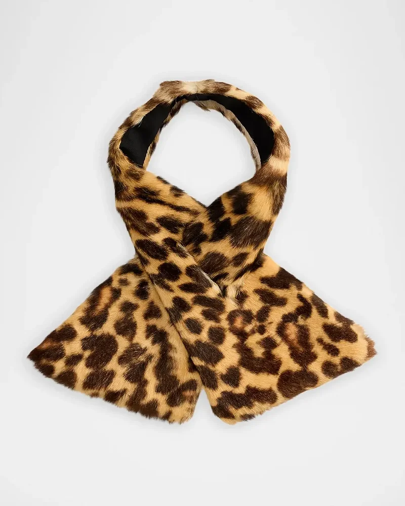 Leopard-Print Calf Hair Scarf