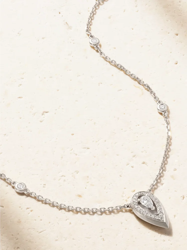 Fiery 18-karat white gold diamond necklace