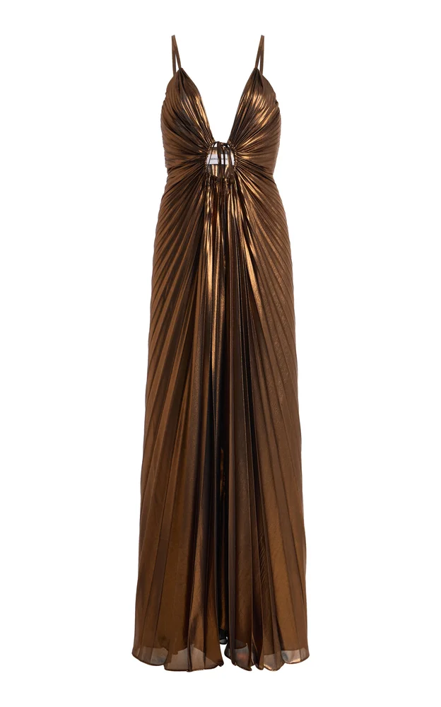 Linear Satin Maxi Dress