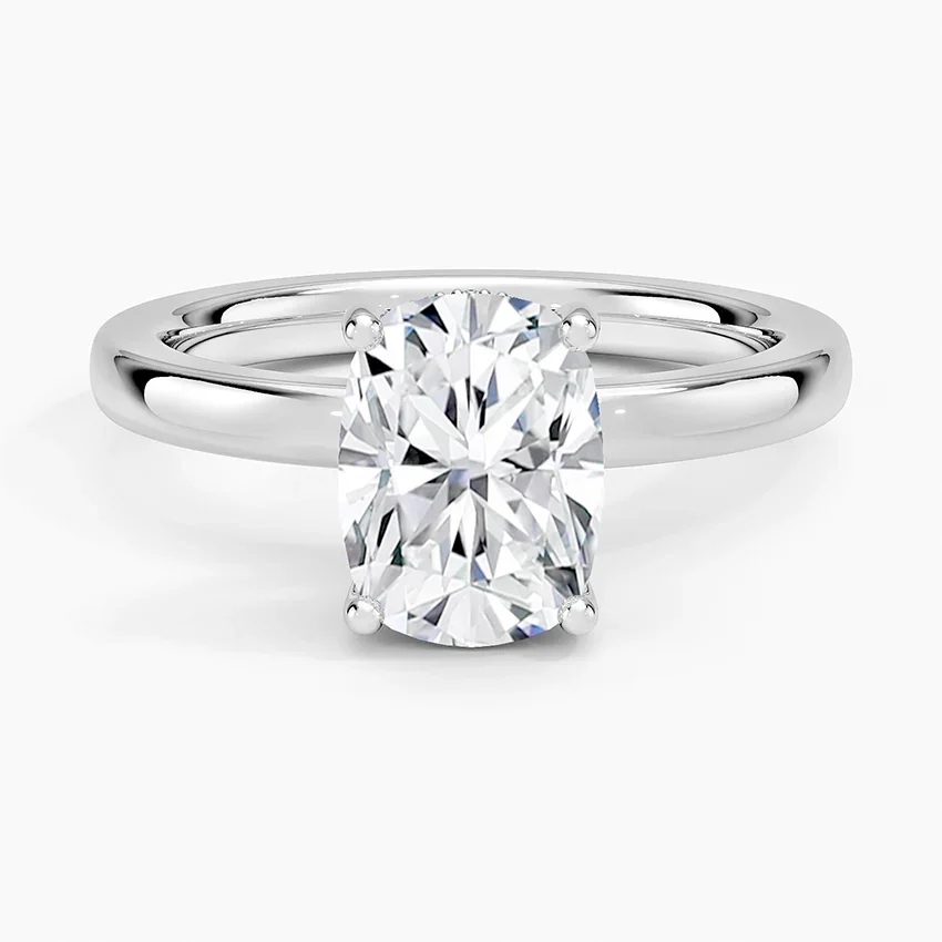 Sydney Perfect Fit Hidden Halo 2mm with 2ct Elongated Cushion Certified Lab Diamond in 18K White Gold