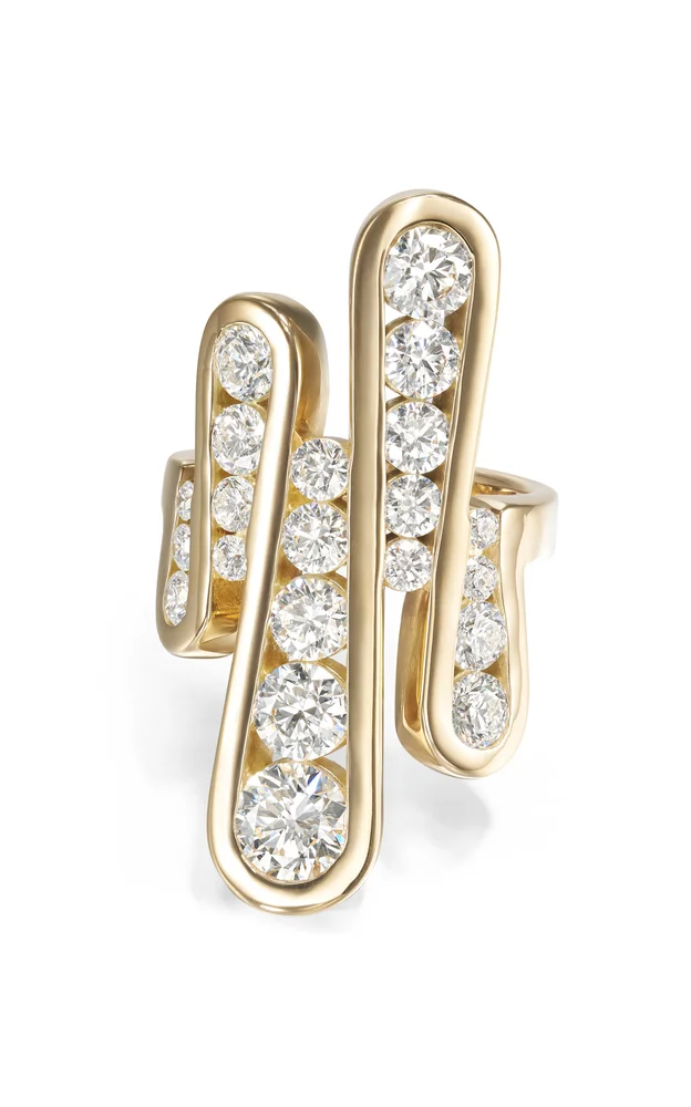Daphne Joy Large 18K Yellow Gold Diamond Ring