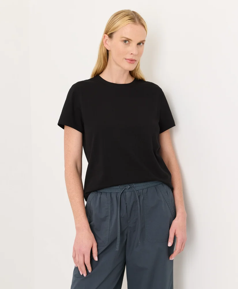 Womens Luxe Essential Crewneck Tee