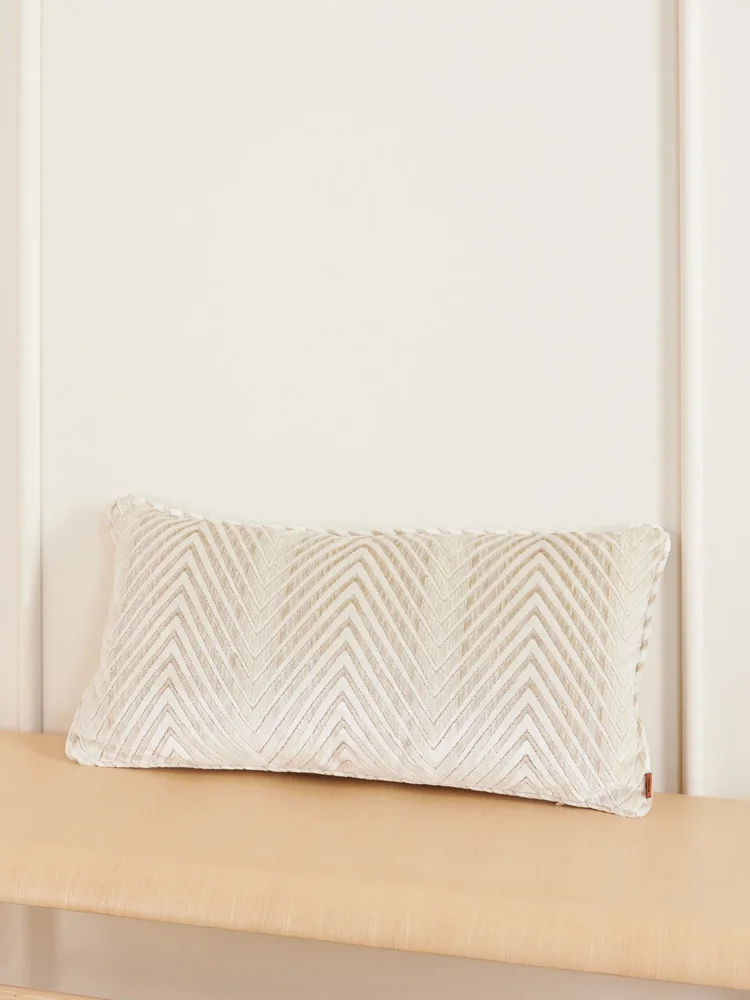 Ziggy striped velvet cushion