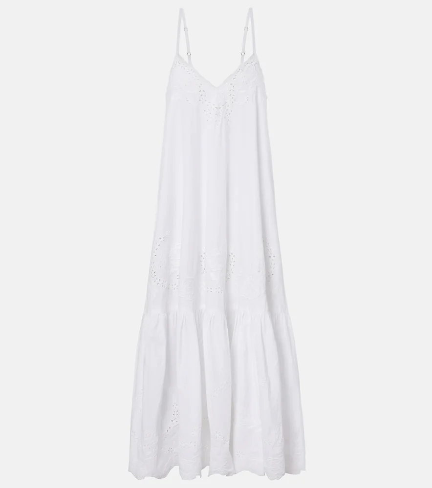Broderie anglaise cotton midi dress